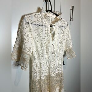 Elegant Lace Dress in Cream and White